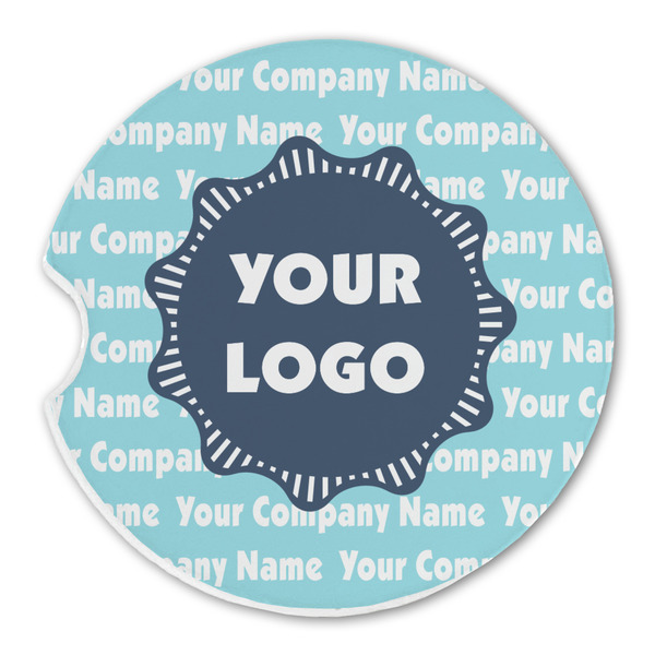 Custom Logo & Company Name Sandstone Car Coaster - Single