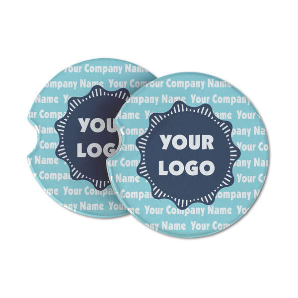Custom Logo & Company Name Sandstone Car Coasters - Set of 2