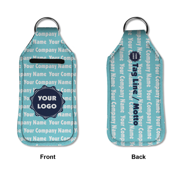 Logo & Company Name Sanitizer Holder Keychain - Large APPROVAL (Flat)