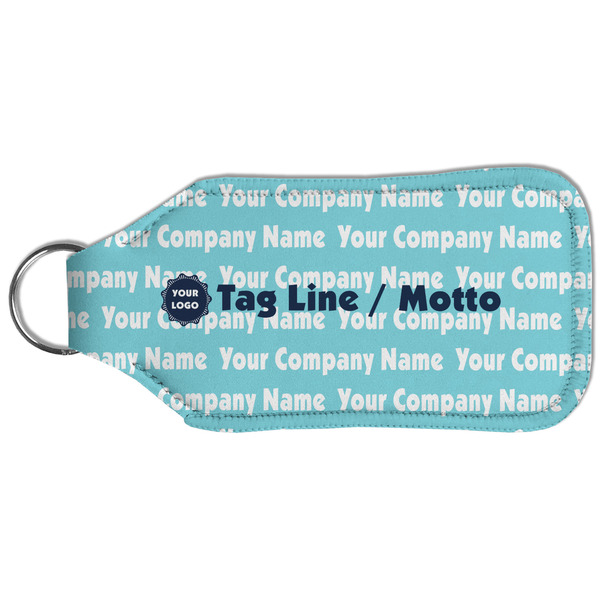 Logo & Company Name Sanitizer Holder Keychain - Large (Back)