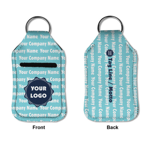 Logo & Company Name Sanitizer Holder Keychain - Small APPROVAL (Flat)