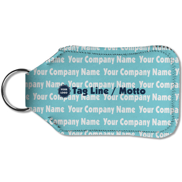 Logo & Company Name Sanitizer Holder Keychain - Small (Back)