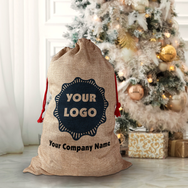 Logo & Company Name Santa Bag - Front (stuffed)