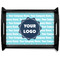 Logo & Company Name Black Wooden Tray - Large