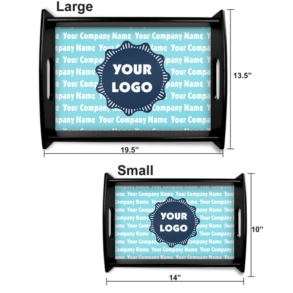 Logo & Company Name Serving Tray Black Sizes