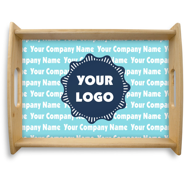 Custom Logo & Company Name Natural Wooden Tray - Large