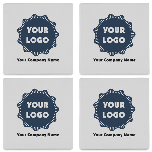 Logo & Company Name Set of 4 Sandstone Coasters - See All 4 View