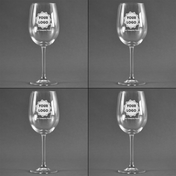 Logo & Company Name Set of Four Personalized Wineglasses (Approval)