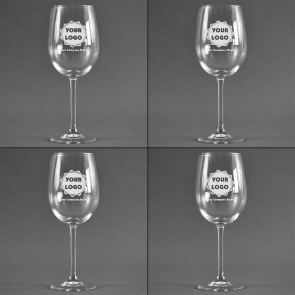 Logo & Company Name Set of Four Personalized Wineglasses (Approval)