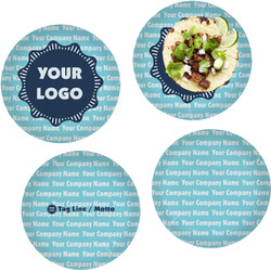 Logo & Company Name Set of 4 Glass Lunch / Dinner Plate 10" (Personalized)