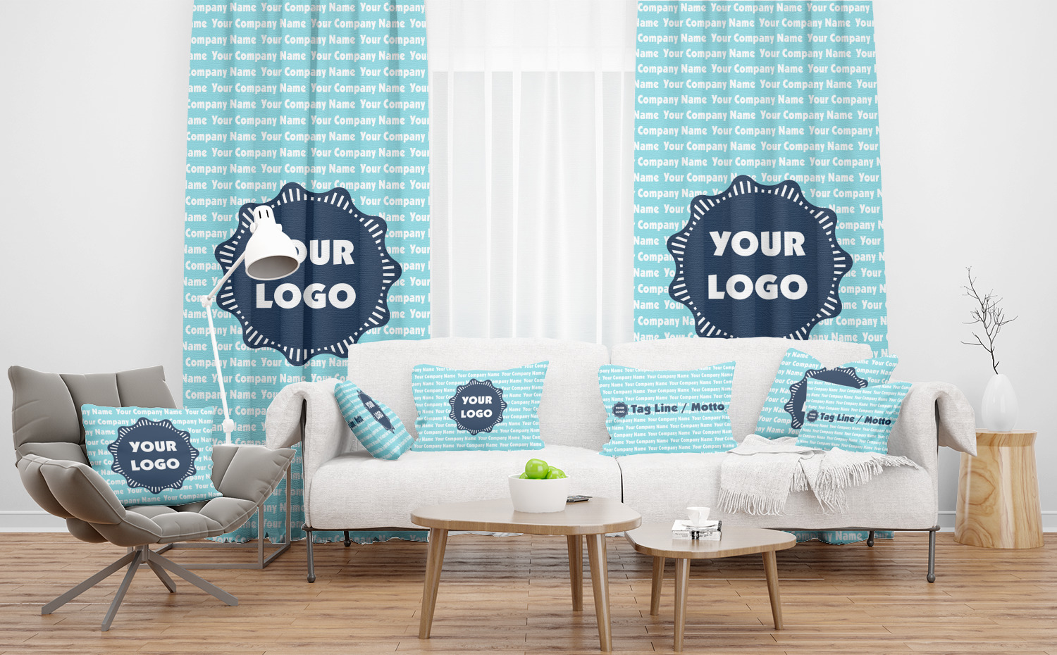 Logo & Company Name Curtain YouCustomizeIt