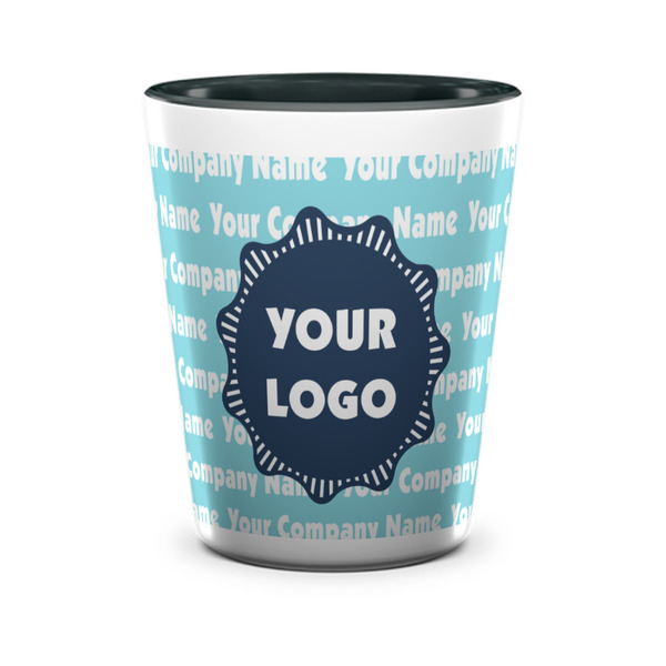 Custom Logo & Company Name Ceramic Shot Glass - 1.5 oz - Two Tone - Set of 4