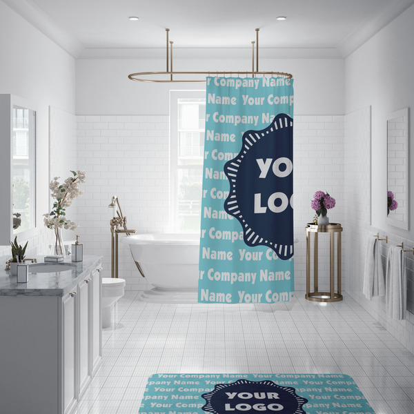 Logo & Company Name Shower Curtain - Custom Size