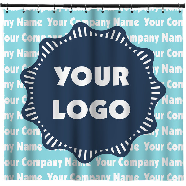 Custom Logo & Company Name Shower Curtain - Custom Size