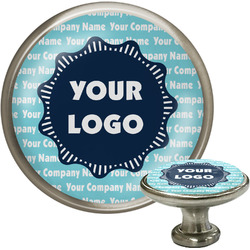 Logo & Company Name Cabinet Knob (Silver) (Personalized)
