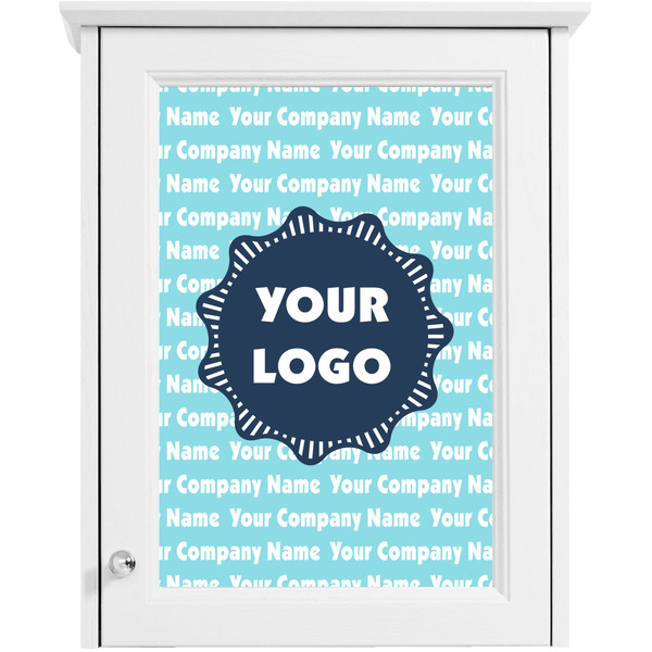 Logo & Company Name Single White Cabinet Decal