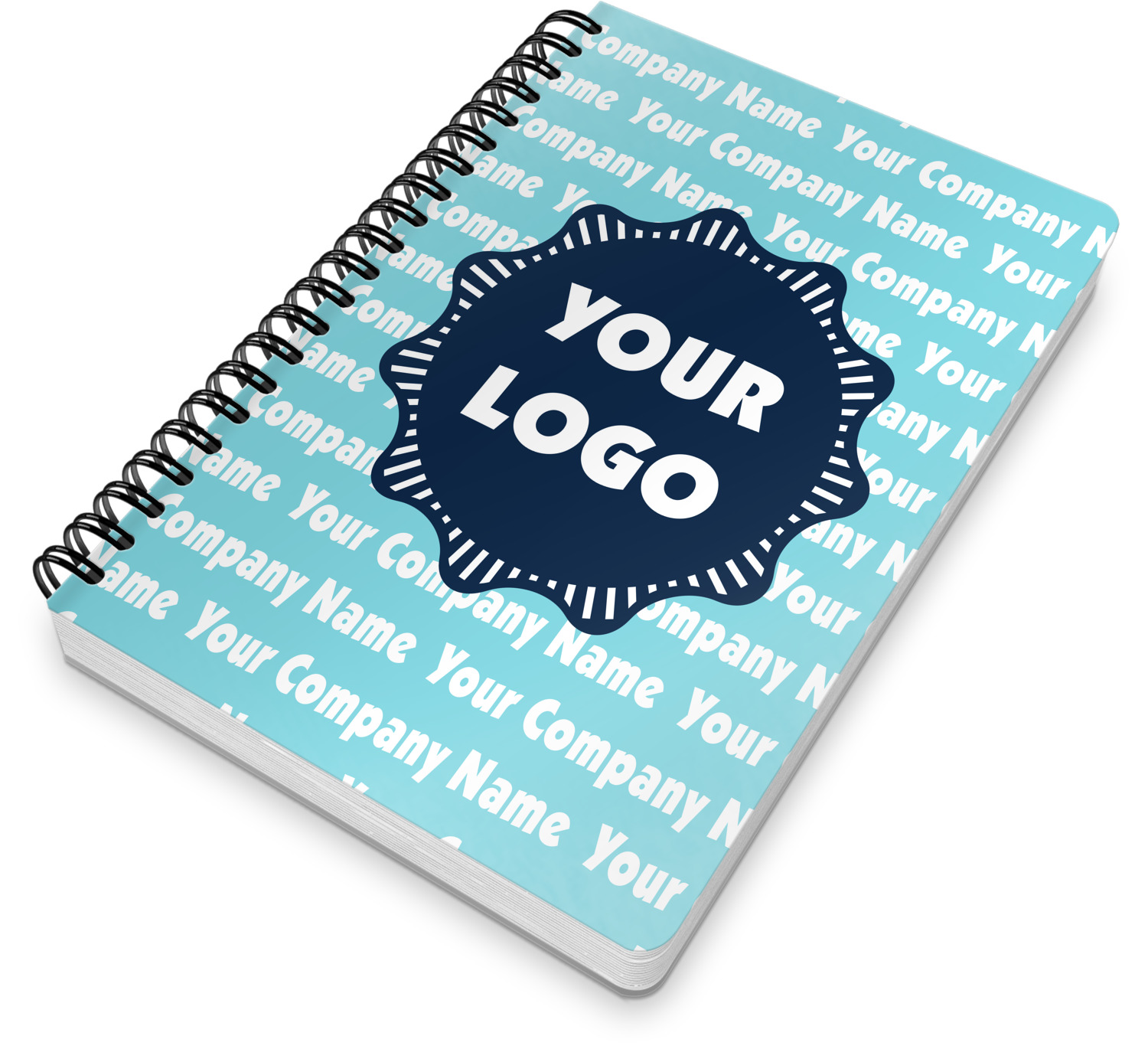 Logo Company Name Spiral Bound Notebook 7x10 Personalized