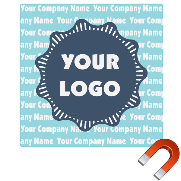 Custom Logo & Company Name Square Car Magnet - 6"