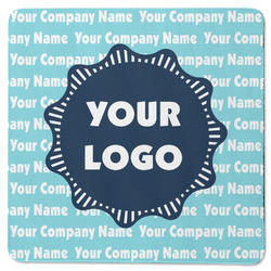 Logo & Company Name Square Rubber Backed Coaster - Single