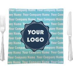Logo & Company Name 9.5" Glass Square Lunch / Dinner Plate