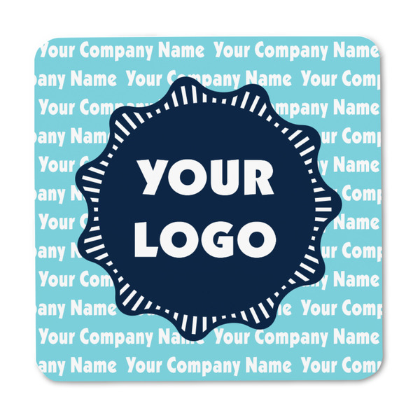 Logo & Company Name Square Fridge Magnet - FRONT