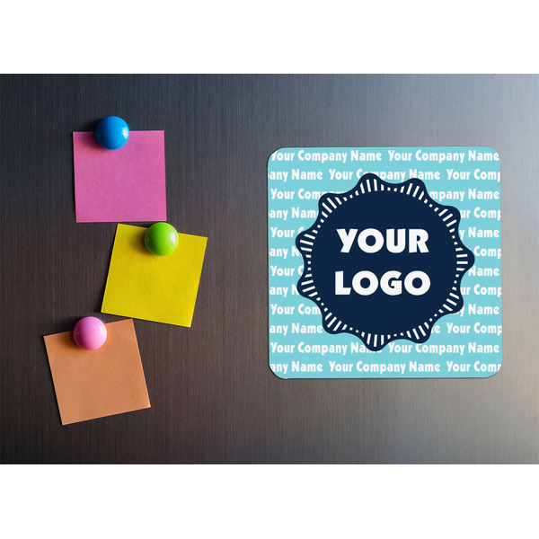 Logo & Company Name Square Fridge Magnet - LIFESTYLE