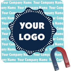 Logo & Company Name Square Fridge Magnet