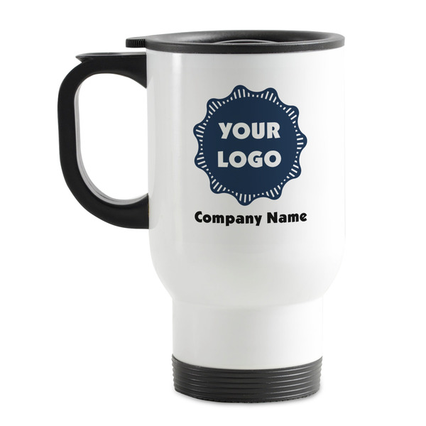 Custom Logo & Company Name Stainless Steel Travel Mug with Handle
