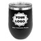 Logo & Company Name Stainless Wine Tumblers - Black - Double Sided - Front