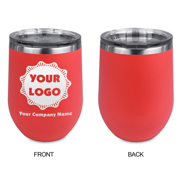 Logo & Company Name Stainless Wine Tumblers - Coral - Single Sided - Approval