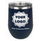 Logo & Company Name Stemless Stainless Steel Wine Tumbler - Navy - Single-Sided