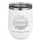 Logo & Company Name Stainless Wine Tumblers - White - Single Sided - Front