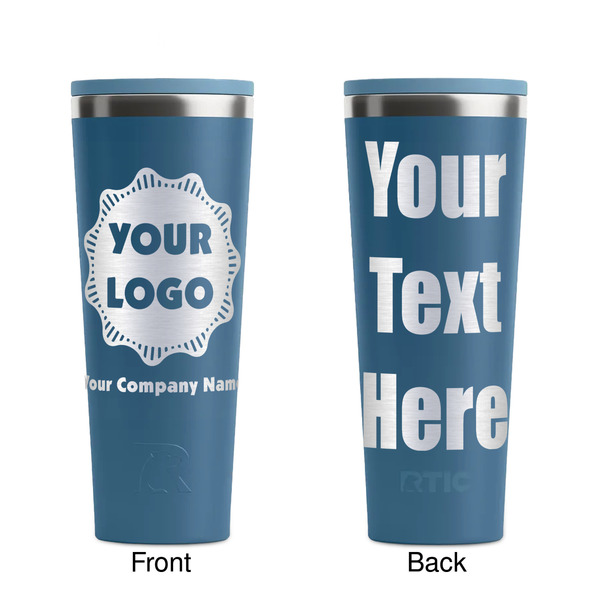 Logo & Company Name Steel Blue RTIC Everyday Tumbler - 28 oz. - Front and Back