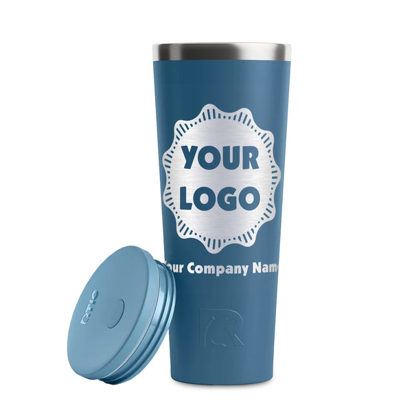 Logo & Company Name Steel Blue RTIC Everyday Tumbler - 28 oz. - Lid Off