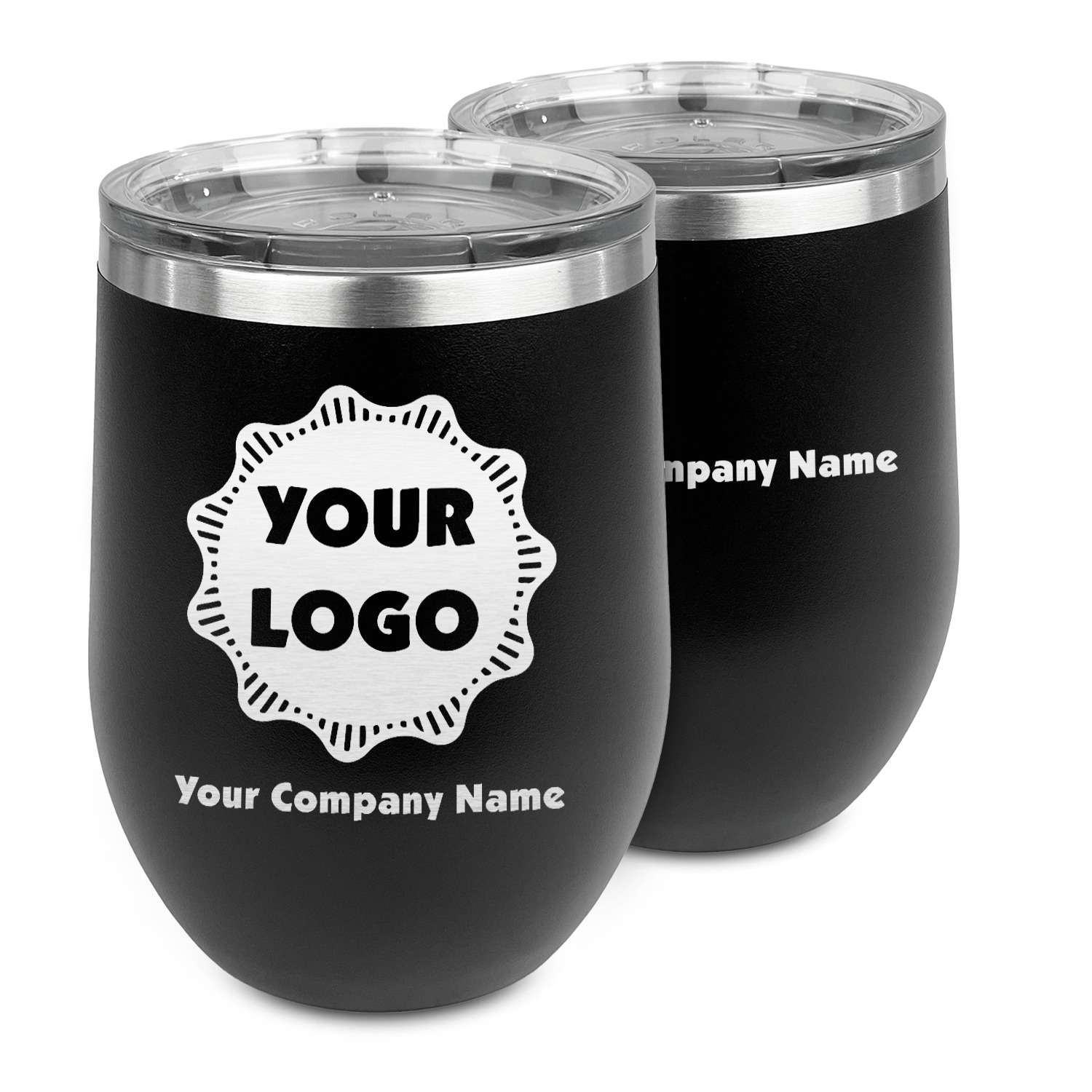 Logo & Company Name Stemless Wine Tumbler 5 Color Choices Engraved