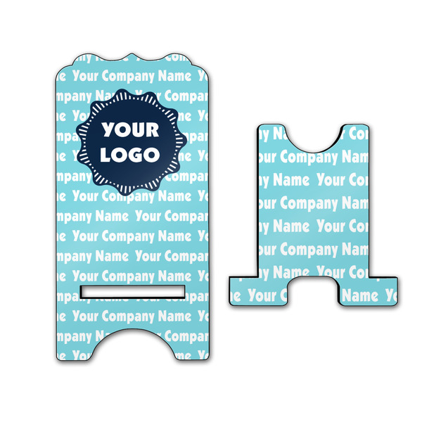 Logo & Company Name Stylized Phone Stand - Front & Back - Large