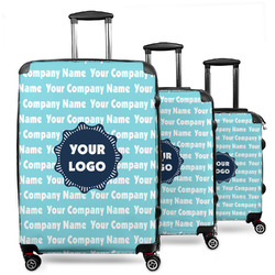 Logo & Company Name 3-Piece Luggage Set - 20" Carry On - 24" Medium Checked - 28" Large Checked