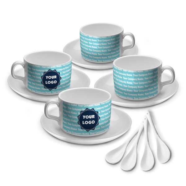 Custom Logo & Company Name Tea Cup - Set of 4