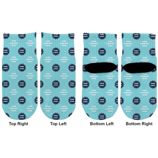 Logo & Company Name Toddler Ankle Socks - Double Pair - Front and Back - Apvl