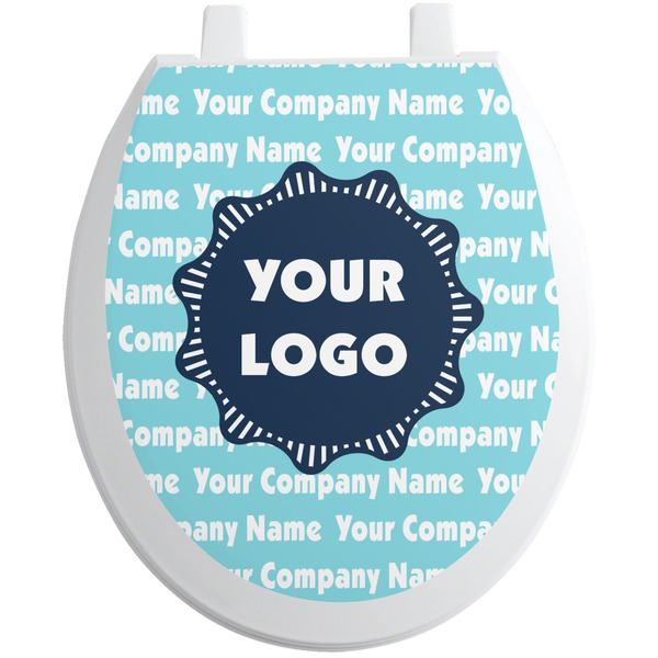 Custom Logo & Company Name Toilet Seat Decal - Round