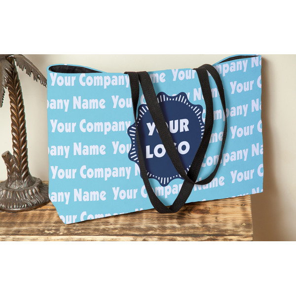 Logo & Company Name Tote w/Black Handles - Lifestyle View