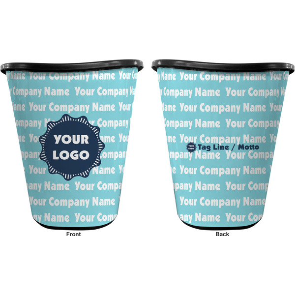 Logo & Company Name Trash Can Black - Front and Back - Apvl