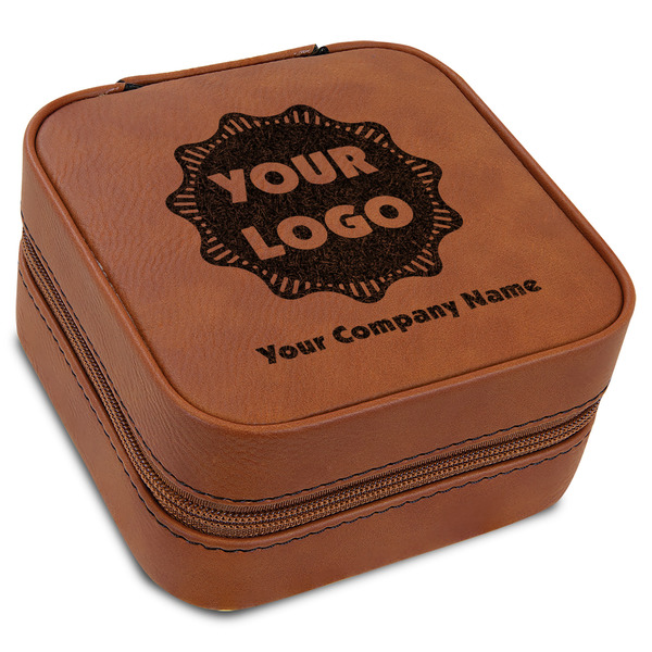 Custom Logo & Company Name Travel Jewelry Box - Leather