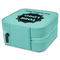 Logo & Company Name Travel Jewelry Boxes - Leather - Teal - View from Rear