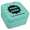 Logo & Company Name Travel Jewelry Boxes - Leatherette - Teal - Angled View