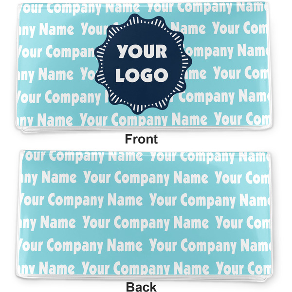 Logo & Company Name Vinyl Check Book Cover - Front and Back