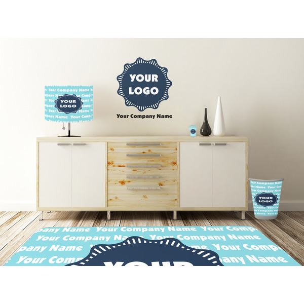 Logo & Company Name Wall Graphic Decal Wooden Desk