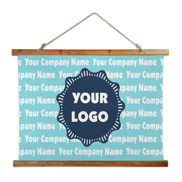 Custom Logo & Company Name Wall Hanging Tapestry - Wide