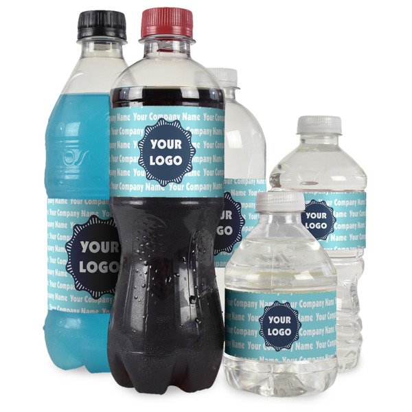 Logo & Company Name Water Bottle Label - Multiple Bottle Sizes