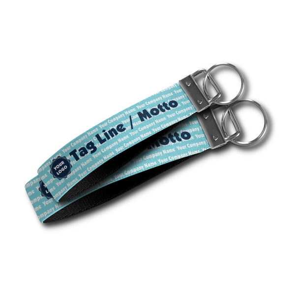 Logo & Company Name Webbing Keychain FOBs - Size Comparison